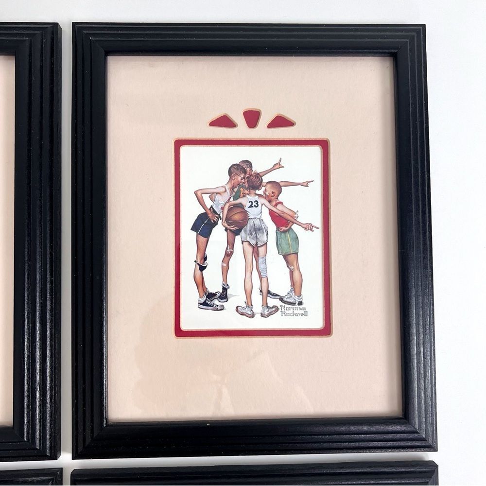 4 Vintage Norman Rockwell Framed Prints - Picture 3 of 7